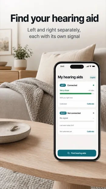 Both hearing aids on one screen