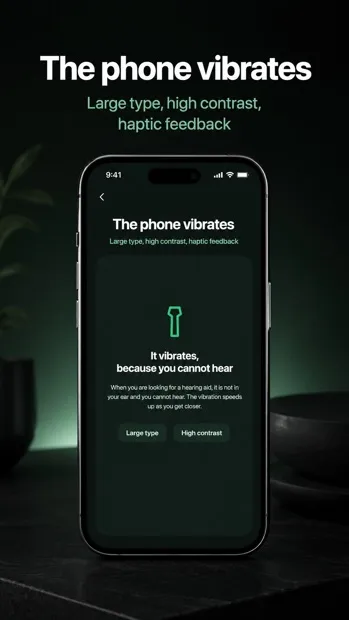 The phone vibrates, because you cannot hear the aid
